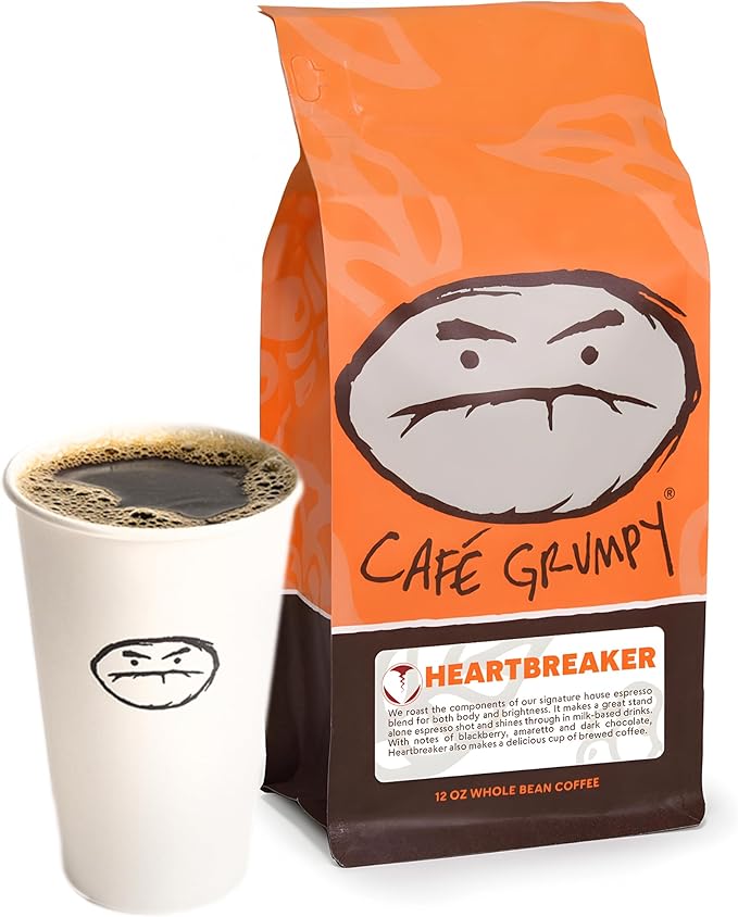Café Grumpy Coffee - Heartbreaker Blend, 12oz Bag, Medium Roast, Drip, French Press, Pour Over, Cold Brew (Medium Grind (Filter/Drip))