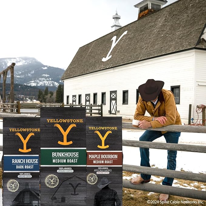 Yellowstone Maple Bourbon Medium Roast Coffee,100% Arabica Ground Coffee, 12 oz.