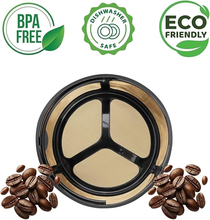 Reusable 4-5 Cup Basket Coffee Filter Fits Mr. Coffee, Cuisinart, Black & Decker, Hamilton Beach Coffee Makers, Stainless Steel, BPA-Free