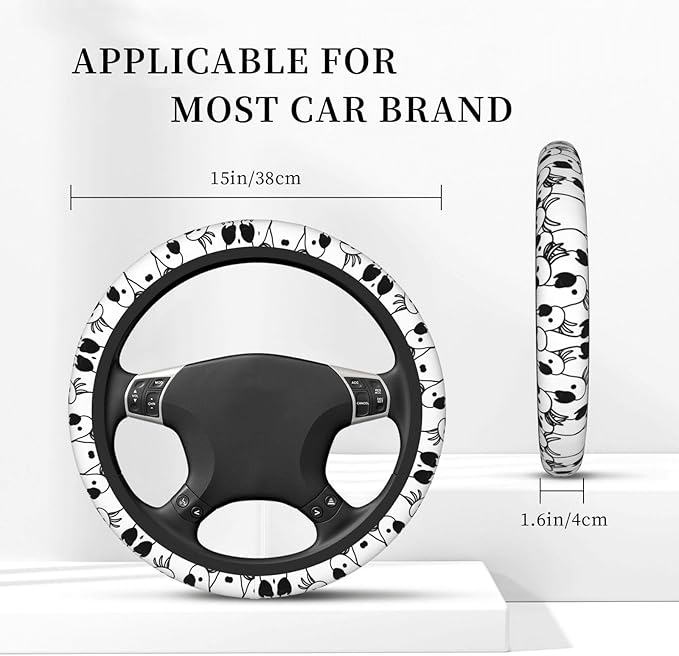 Neoprene Steering Wheel Cover Umbrella Cockatoo Car Steering Wheel Cover Universal Fit for Most Cars