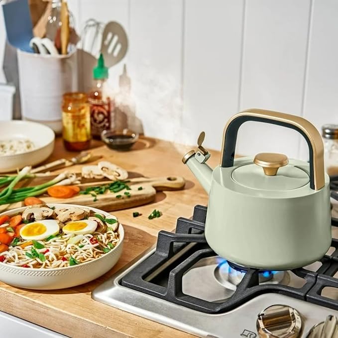 Electric Gooseneck Kettle 1 Liter 1200W, Stainless Steel, Pour Over Coffee Tea, Auto Shut-Off, 360° Cordless Power Base (Sage Green 1.8L)