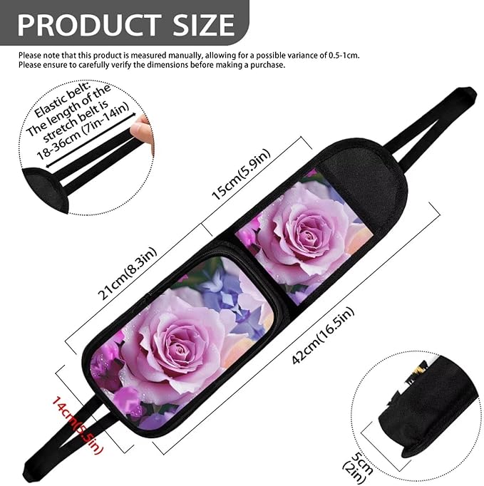3D Rose Flower Auto Seat Storage Bag Multi-Pocket Seat Side Organizer Multifunctional Car Seat Storage Hanging Bag Suitable for Cars, SUVs, Trucks