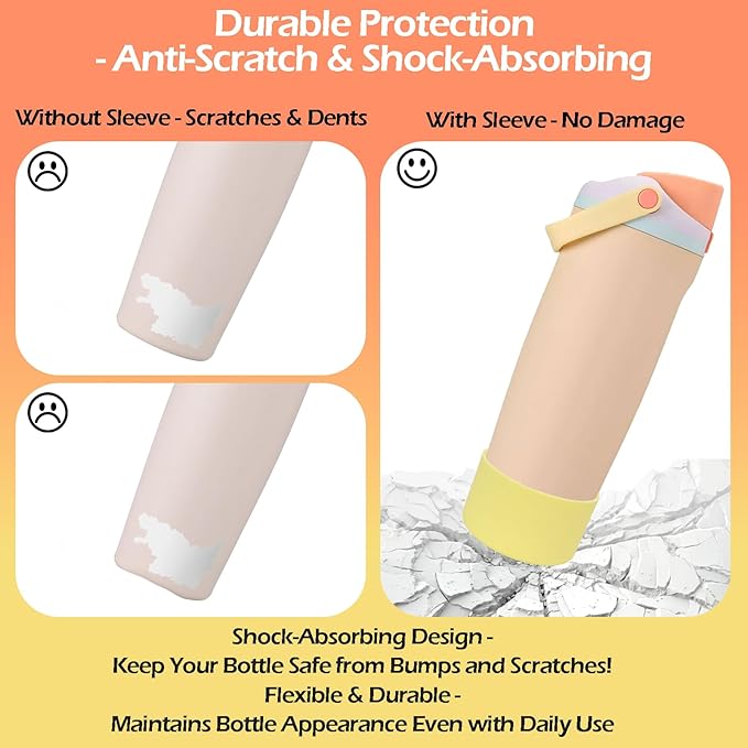 Silicone Boot for Owala 30oz & 40oz FreeSip Sway Bottles & Tumblers - Non-Slip, Scratch-Resistant, Stability Enhancer, Available in 12 Colors (Ivory White)