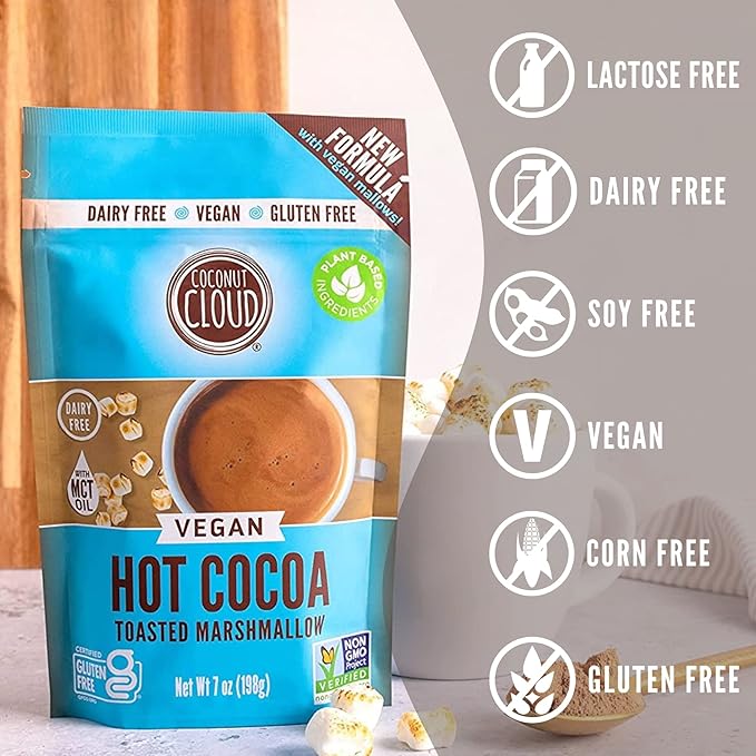 Coconut Cloud: Vegan, Natural, Delicious, Creamy Chocolate | Made in Colorado from Premium Milk Powder (Non-GMO, Gluten Free), Toasted Marshmallow Cocoa, 7 oz