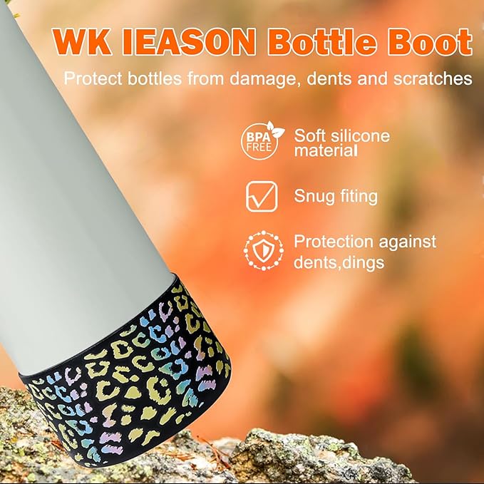 WK IEASON 2Pcs Silicone Boot for Owala Water Bottle, Protective Flask Bottom Cover Base for Owala FreeSip Twist and Flip Flask Water Bottle Accessories-3.56inch Bottom Diameter