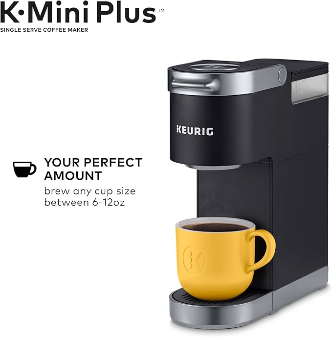 Keurig K-Mini Plus Single Serve K-Cup Pod Coffee Maker with Travel Mug (1 Count) Bundle