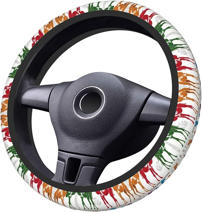 Camel Art Pattern Car Steering Wheel Cover, 15 Inch Steering Wheel Cover Stylish Decor for Most Cars