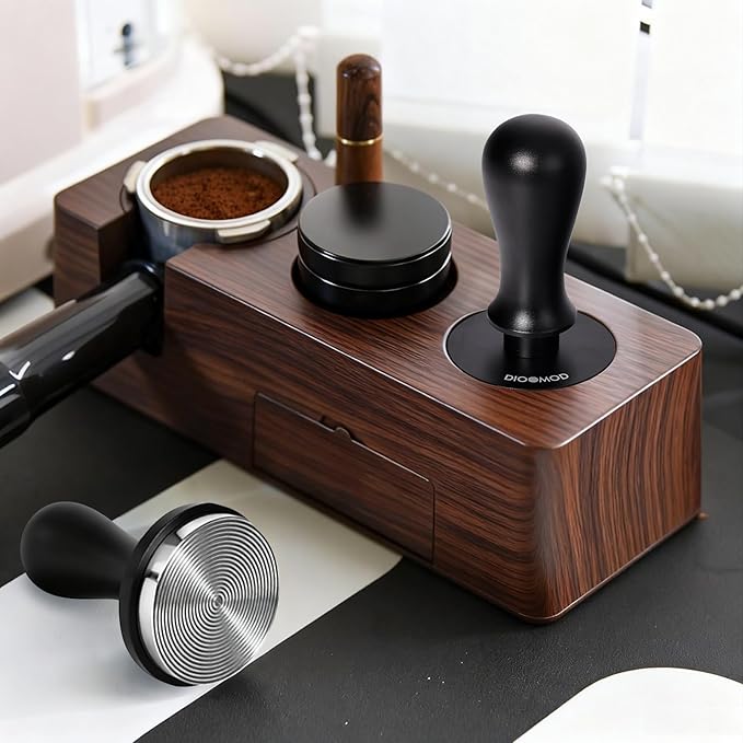 54mm Espresso Tamper – Spring Loaded Coffee Tamper Tool with 30lbs Pressure, Stainless Steel Flat Base for Breville Sage Portafilter Basket, Barista Accessories