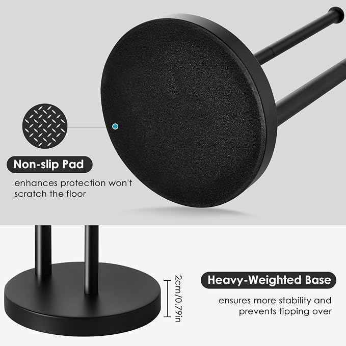 Toilet Paper Holder Stand, Bathroom Toilet Papers Stand with Large Reserve, Rustproof & Anti-Corrosion Free Standing Toilet Paper Holders, Non Tipping Toilet Paper Holder Free Standing with Thick Base