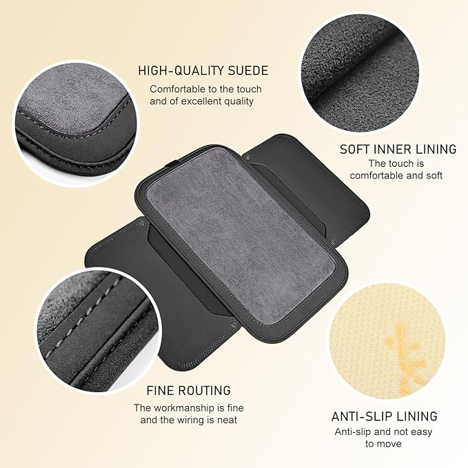Car Center Console Cover with 2 Storage, Anti-scratch Automotive Arm Rest Cover Cushion, Vehicle Center Console Protector Pad, Universal for Most Cars SUVs (Black)