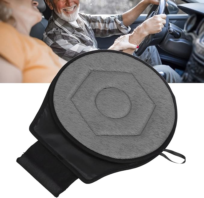 AMAKO Revolve 360 Car Seat Cushion, Rotating Geometric Rhombic Swivel Car Seat for Elderly Portable Round Seat Cushion