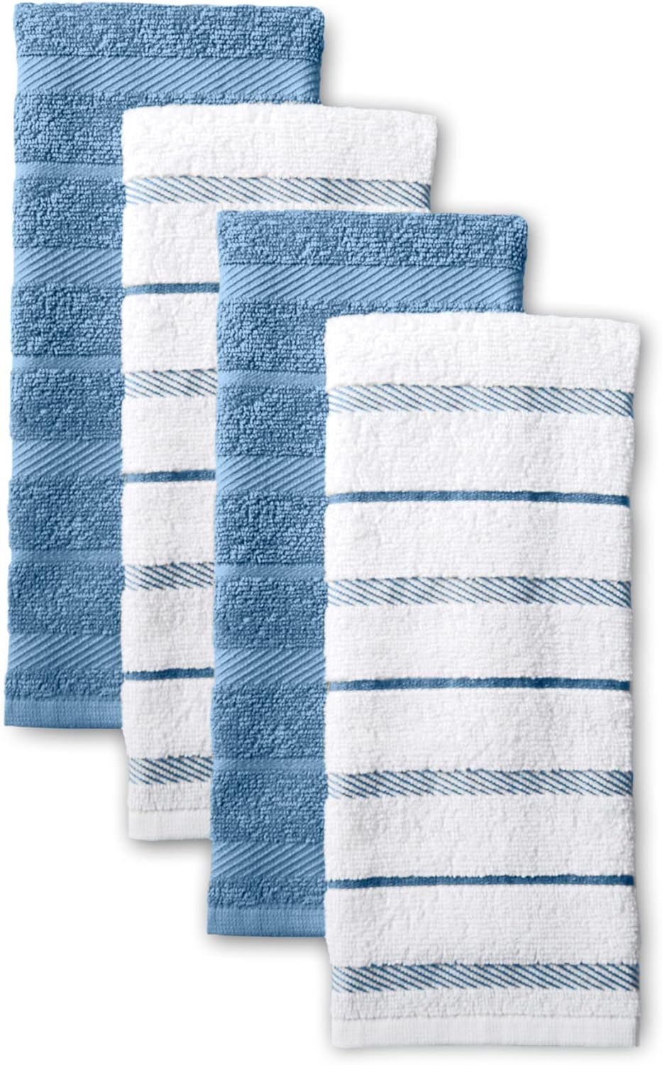 KitchenAid Albany Kitchen Towel 4-Pack Set, Milkshake Tan/White, 16"x26"