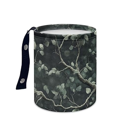 Tree Leaves Auto Trash Bin Trash Bag for Cars Hanging Headrest for Back Seat Collapsible Reusable Waterproof Car Organizer
