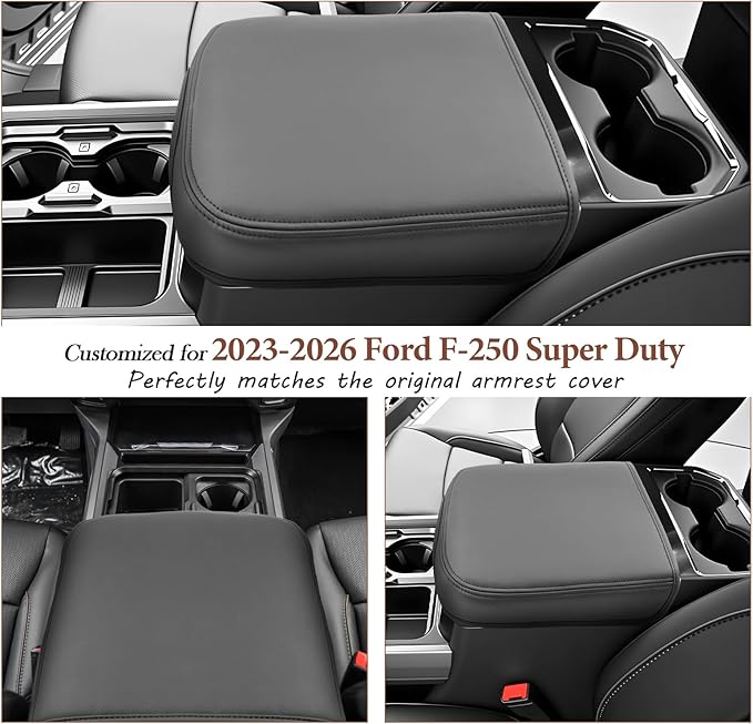 SKTU for 2023-2026 Ford F-250 Armrest Cover for 2023-2026 Ford F-250 Super Duty Center Console Cover 2023-2026 F-250 Super Duty Accessories Console Cushion F250 Seat Box Pad [Durable, Soft]