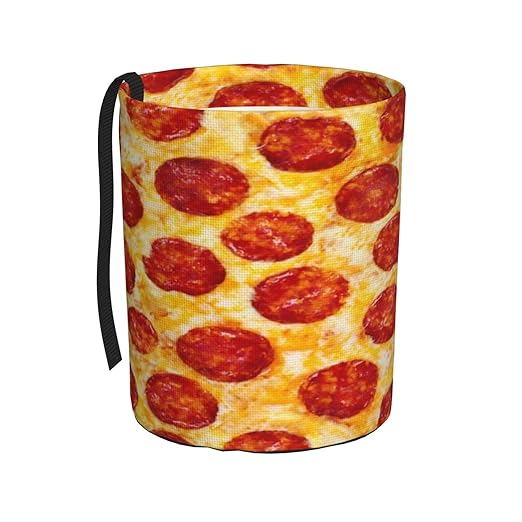 Funny Pizza Car Trash Can Garbage Cans Foldable,Cute Hanging Car Organizer and Storage Bag Leak Proof, Auto Back Seat Trash Bin Universal for Truck, SUV, Outdoor Travel