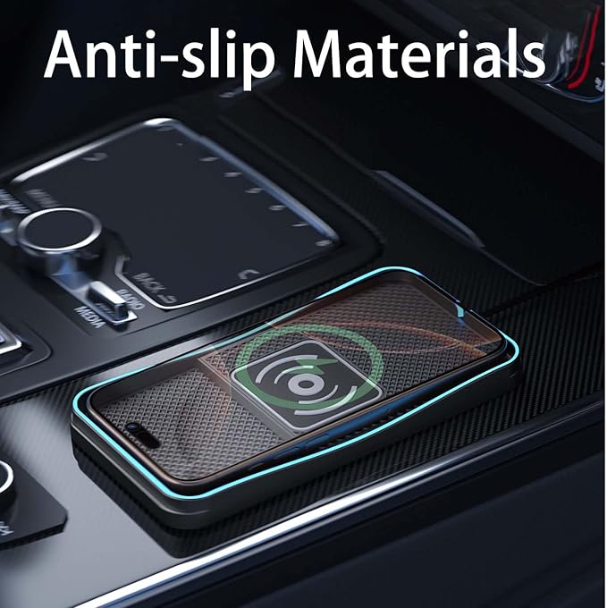 Car Wireless Charger Pad for Chrysler Crossfire Prowler 2002-2008, Fast Car Wireless Charging Pad for Car Center Console, Non Slip Charging Mat,1M-USB