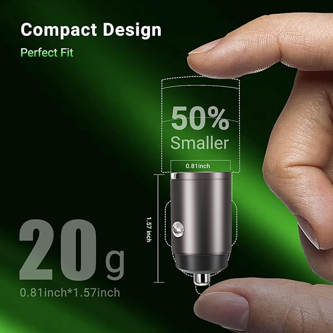 CMARS 125W (PD65W+QC60W) Car Charger USB C/A Plug Outlet, 12-24 Volt Dual Port Fast Charge, Cigarette Lighter Adapter for iPhone 17/16/15/14/13/12/Pro/Max, MacBook/iPad/Samsung/Other Android Devices