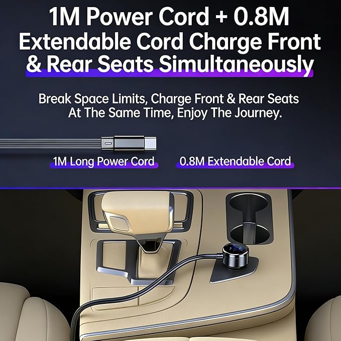 3-Port USB Car Power Converter with Fast Charging Technology for Multiple Devices Vehicle Butt Device