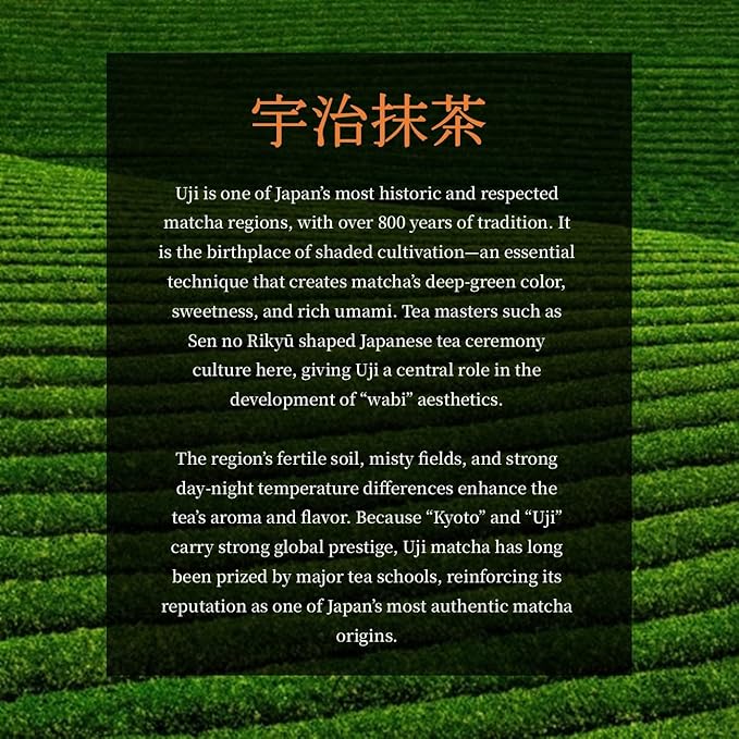 JEAU CHAU Premium Uji Matcha Powder from Kyoto, Japan (3.5oz/100g. 50 servings per bag) Vivid Green Ceremonial Quality Taste, for Lattes & Baking