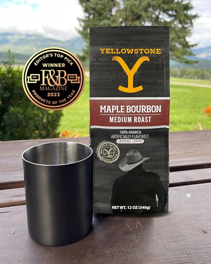 Yellowstone Maple Bourbon Medium Roast Coffee,100% Arabica Ground Coffee, 12 oz.