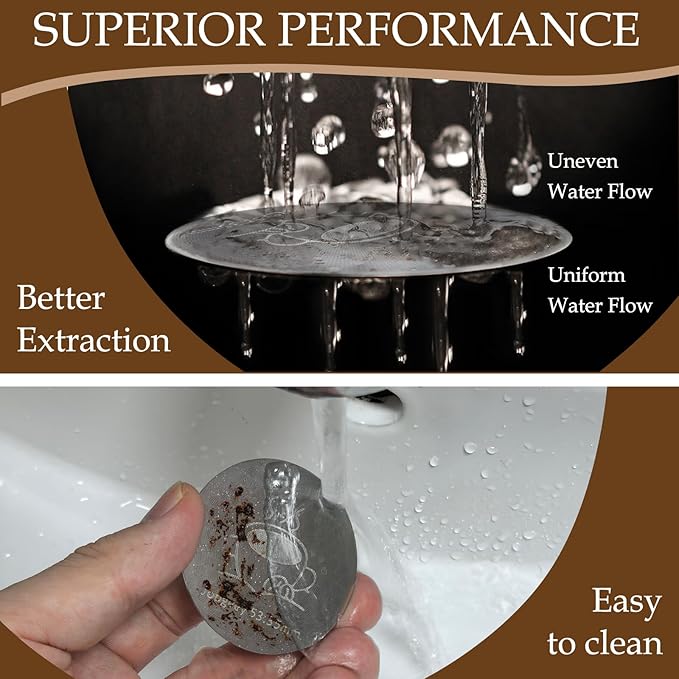 53.35mm Espresso Puck Screen with Stand, 0.9mm 150μm Ultra Thin Reusable Coffee Filter Compatible with Breville Barista 54mm Portafilter Basket, 304 Stainless Steel Espresso Machine Accessories