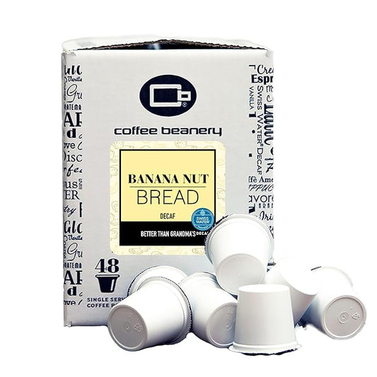 Banana Nut Bread Decaf Coffee Pods by Coffee Beanery | 192ct Bulk Medium Roast Arbica Coffee