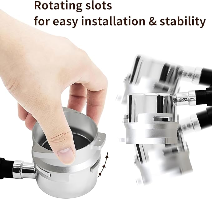 YFWOOD 54mm Dosing Funnel and Puck Screen Set, Lightweight Aluminum Espresso Funnel, for Breville Barista Portafilters,Hands-Free Coffee Accessrioes, Silver