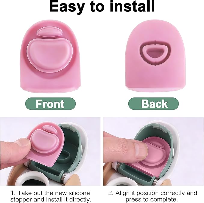 Joshey 4 Pack Rubber Seal Replacement Stopper, Compatible with Owala Freesip 24 oz 32 oz Bottle Spout Lid-Silicone Gasket Replacement Parts (Pink)