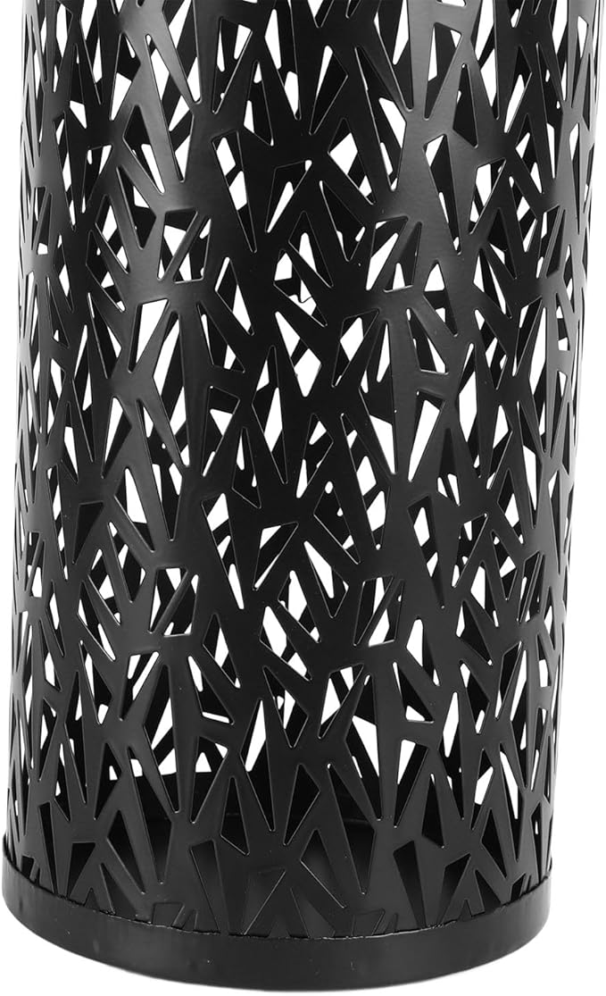 Metal Round Umbrella Stand Rack,Umbrella Holder Organizer Bin Hollowed Freestanding Canes Walking Sticks Holder for Entryway Home Hotel Office Decor (M)