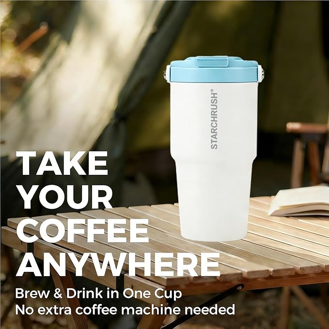 Portable Electric Espresso Maker, 20oz Insulated Stainless Steel Extraction Coffee Cup,Fast Brew with Pressure, Rechargeable, Leak Proof, BPA Free, Ideal for Travel,Commute and Office