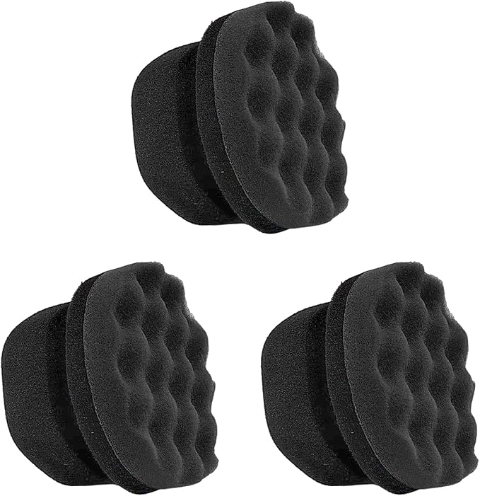 3 PCS Tire Dressing Applicator Pads, Reusable Hex Grip Tire Shine Applicator Polishing Sponge Pads, Wheel Tire Shine Detailing Foam for Most Vehicles, Car Accessories (Black, 4.33")