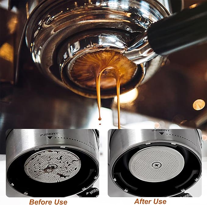 Espresso Paper Filter 58mm, 300pcs Disposable Espresso Puck Paper Filters and Filter Storage Holder Compatible with 58mm Portafilters Basket - Keep Shower Screen Clean