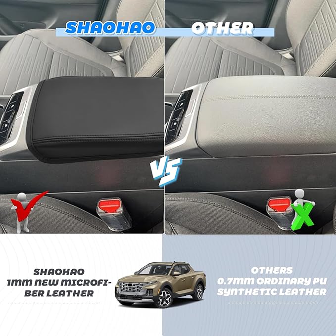 SHAOHAO for 2024 2025 Hyundai Santa Cruz Car Armrest Cover for 2022-2024 2025 Hyundai Santa Cruz Accessories SE/SEL/Night/SEL Premium/Limited Center Console Cover Elbow Arm Rest Comfort Protector Pad