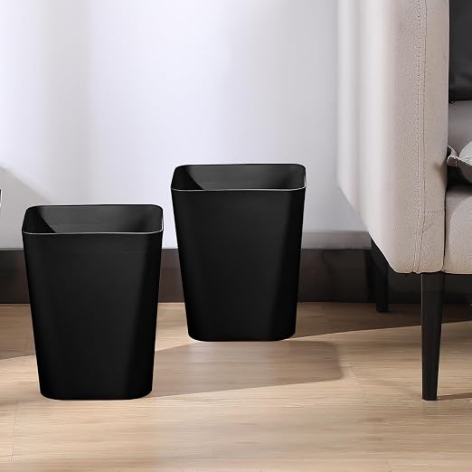 Amyhill 20 Pcs Small Trash Can 2 Gallon Plastic Garbage Can Small Waste Basket for Bathroom Office Kitchen Living Room Bedroom Home Under Desk (Black)