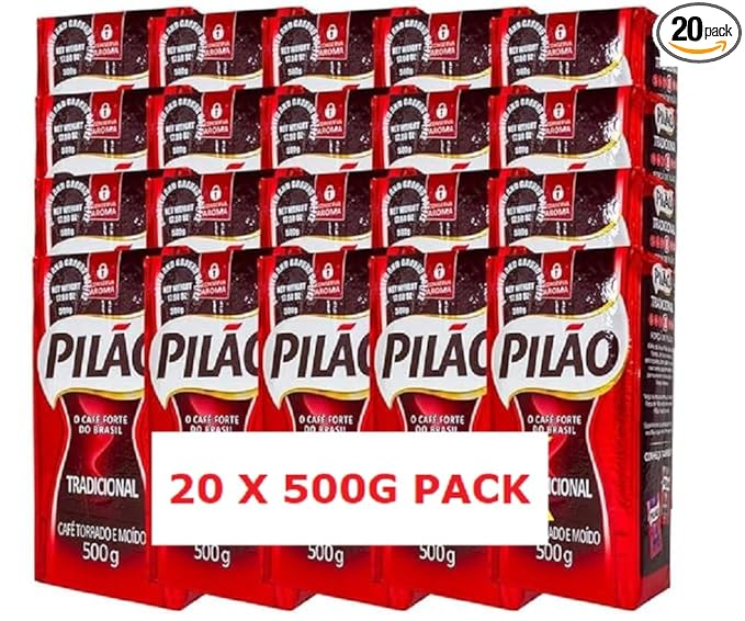Pilão Roasted and Ground Coffee - 17.6 oz - Café Pilão Torrado e Moído - 500g