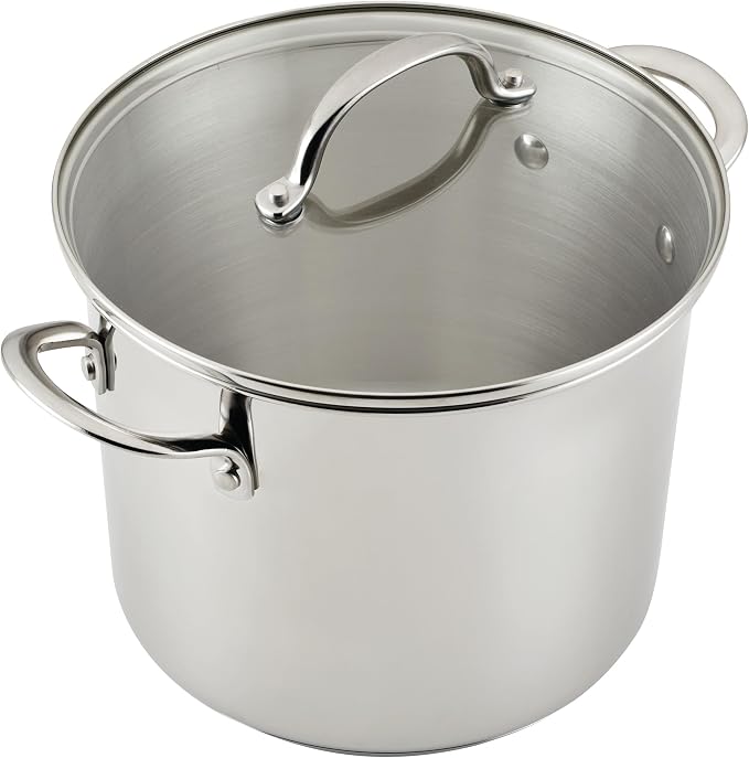 Farberware Millennium Stainless Steel Pots and Pans Set, 10-Piece Induction Cookware Set, Silver
