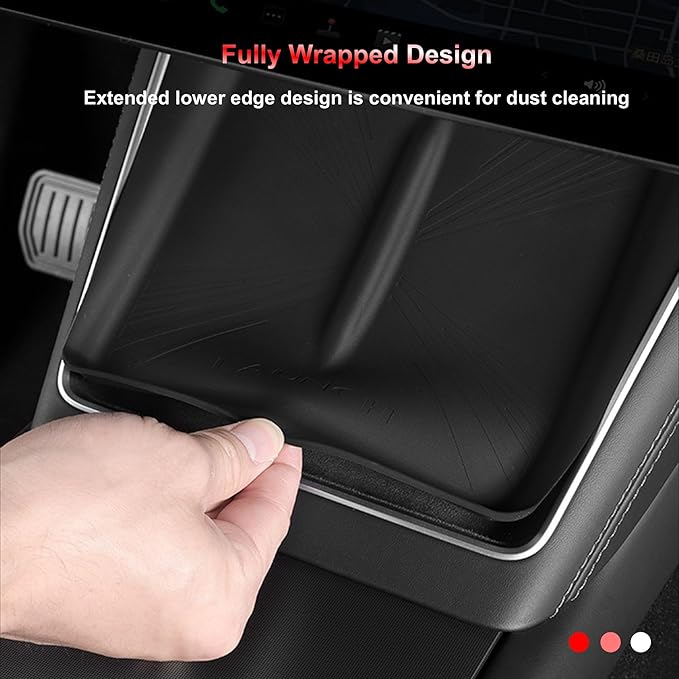 Center Console Silicone Mat for Wireless Charger Compatible with Tesla Model Y Juniper 2025, Silicone Console Phone Charging Pad, Wireless Charging Protector for Model Y Accessories (White)