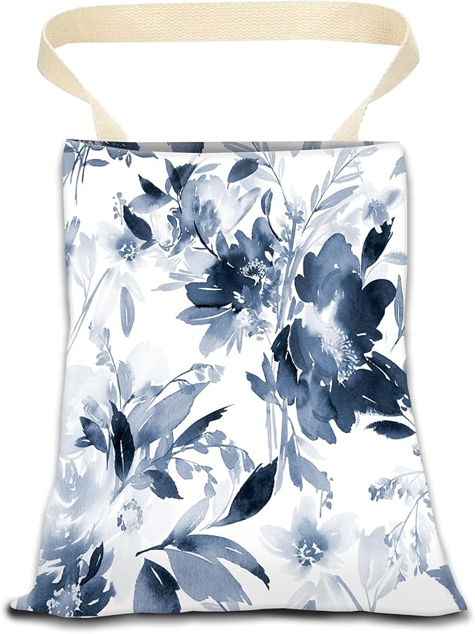 Car Garbage Can, Hanging Car Trash Can Bag for Cute Car Back Seat Organizer, Cute Blue Flowers