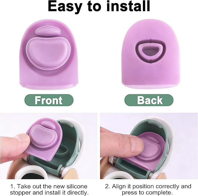 Joshey 4 Pack Rubber Seal Replacement Stopper, Compatible with Owala Freesip 24 oz 32 oz Bottle Spout Lid-Silicone Gasket Replacement Parts (Purple)