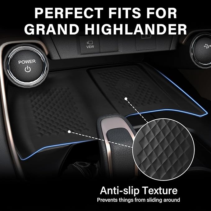 Wireless Charging Anti-Slip Mat for 2024 2025 2026 Toyota Grand Highlander, Silicone Waterproof Non-Slip & Anti-Scratch Center Console Phone Charger Protective Pad Liner Accessories