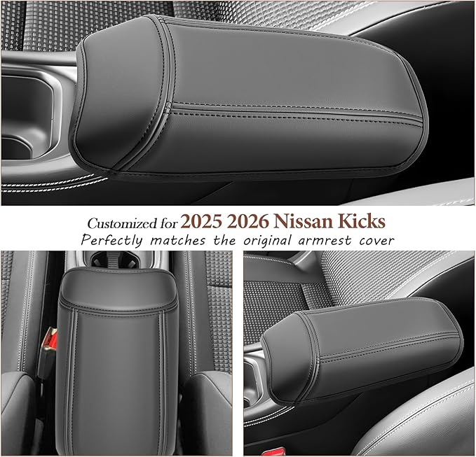 SKTU for 2025 2026 Nissan Kicks Center Console Cover for 2025 2026 Nissan Kicks (S/SV/SR) Armrest Cover Nissan Kicks 2025 2026 Accessories 2025 2026 Kicks Soft Console Cushion-Durable