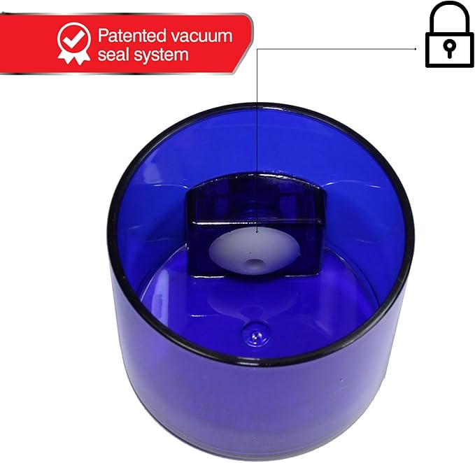 Vitavac - 5g to 20 Grams Airtight Multi-Use Vacuum Seal Portable Storage Container for Dry Goods, Food, and Herbs - Blue Tint
