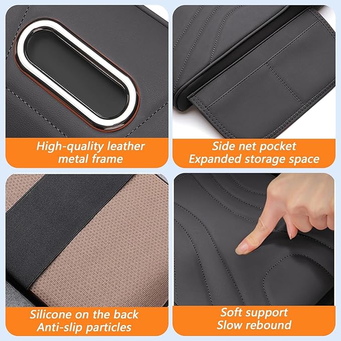 Car Center Console Cover for Honda Pilot 2023 2024 2025, Memory Foam Arm Rest Cushion Pad Waterproof Non-Slip Universal Interior Accessories with Pocket and Tissue Box,Brown