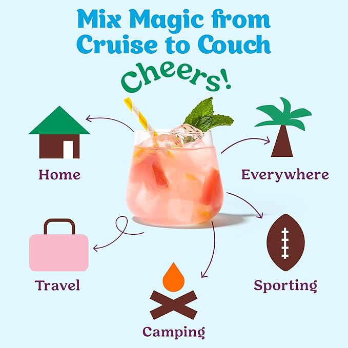 Craftmix Variety Pack Cocktail & Mocktail Drink Mixer, Skinny Mixes - Water Flavoring Packets - Made With Real Fruit - Vegan Low-Carb, Low-Sugar, Non-GMO, Dairy Free, Gluten Free, 12 Pack