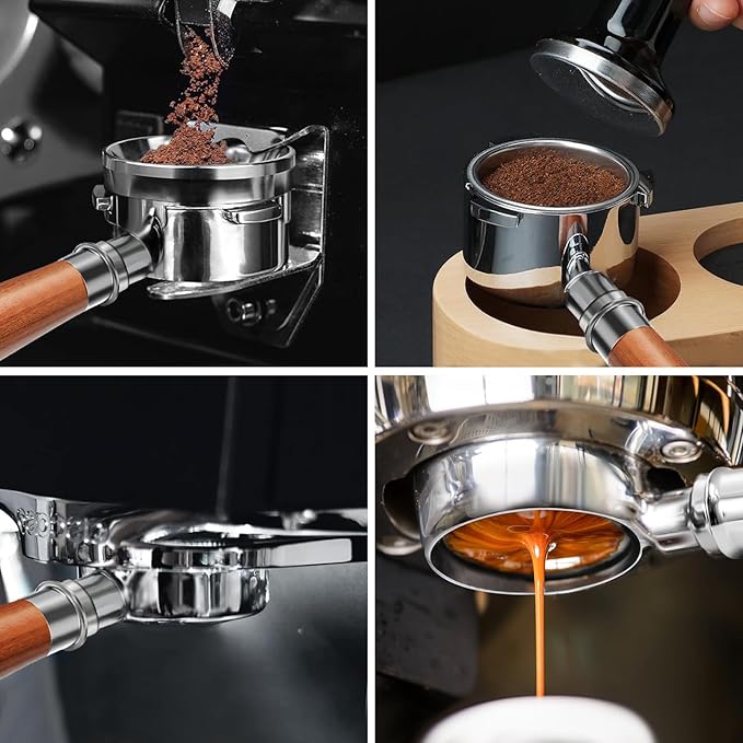 58mm Bottomless Portafilter 3 Ears Compatible with CASABREWS Ultra, 5700 Series, 4700Gense and Neutron Pro, Professional Espresso Naked Bottomless Portafilters with Stainless Steel Filter Basket
