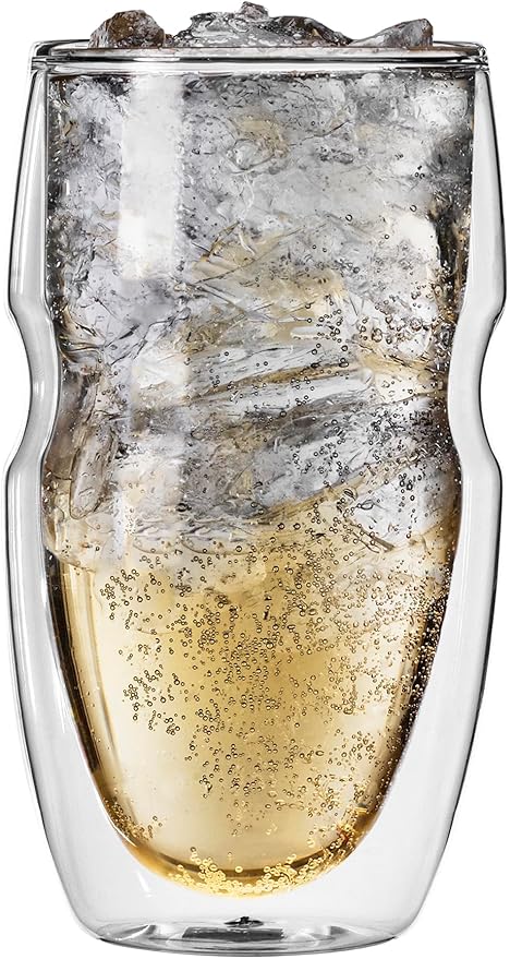 Ozeri Serafino Double Wall Insulated Iced Tea and Coffee Glasses, 16-Ounce, Set of 6