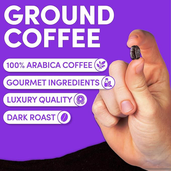 2 lb French Roast Ground Coffee | Dark Roast European Coffee | Extra Bold Strong Bulk Ground | Low Acid, Specialty Grade | 32 oz