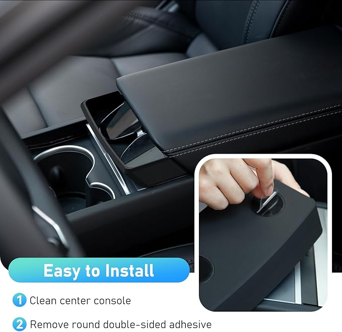 2025 Center Console Sunglasses Holder for Tesla Model Y Juniper & Model 3 Highland, Soft Silicone Armrest Key Card Phone Holder Storage Box for 2025 2026 Model Y Juniper Model 3 Highland Accessories