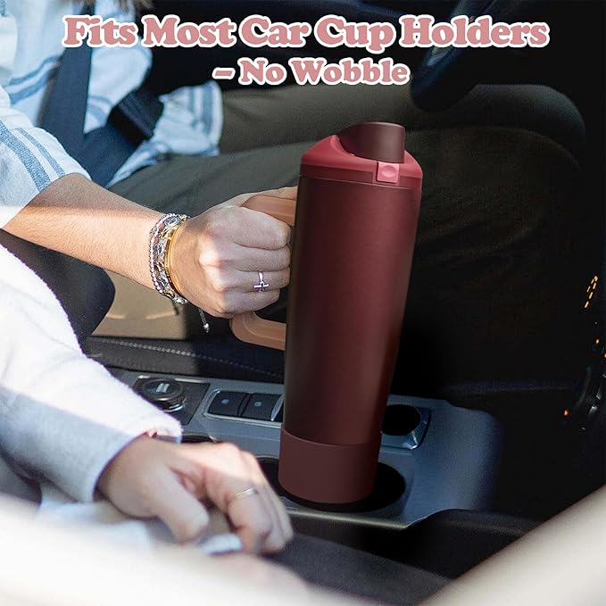 2PCS Silicone Boots for Owala 30oz & 40oz FreeSip Sway Bottles & Tumblers – Non-Slip, Scratch-Resistant, Stability Enhancer for Owala Accessories (Black Cherry)