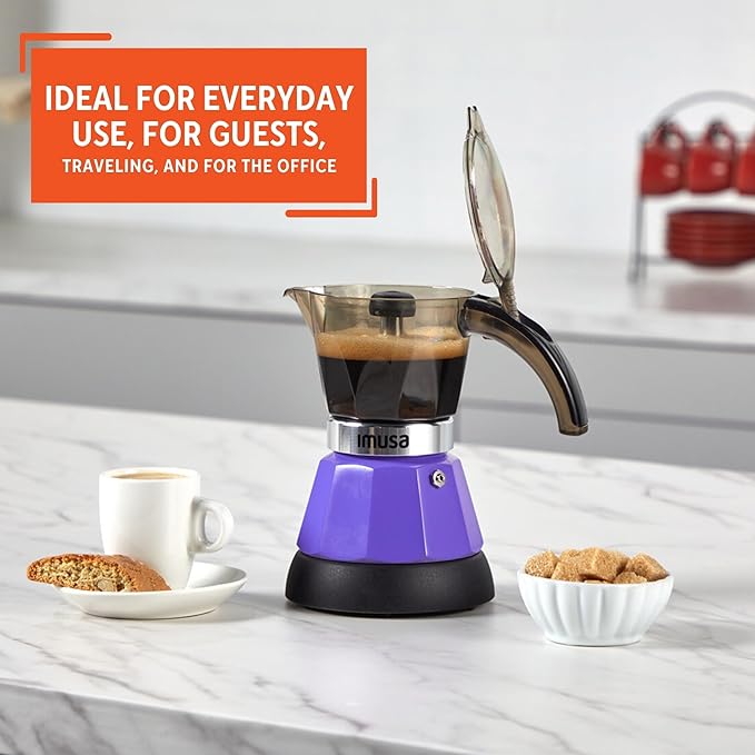 IMUSA 3 or 2cup Electric Espresso Maker, Purple